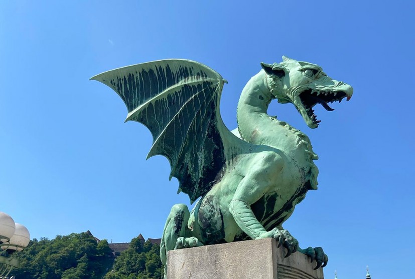 Ljubljana Dragon Bridge sculpture