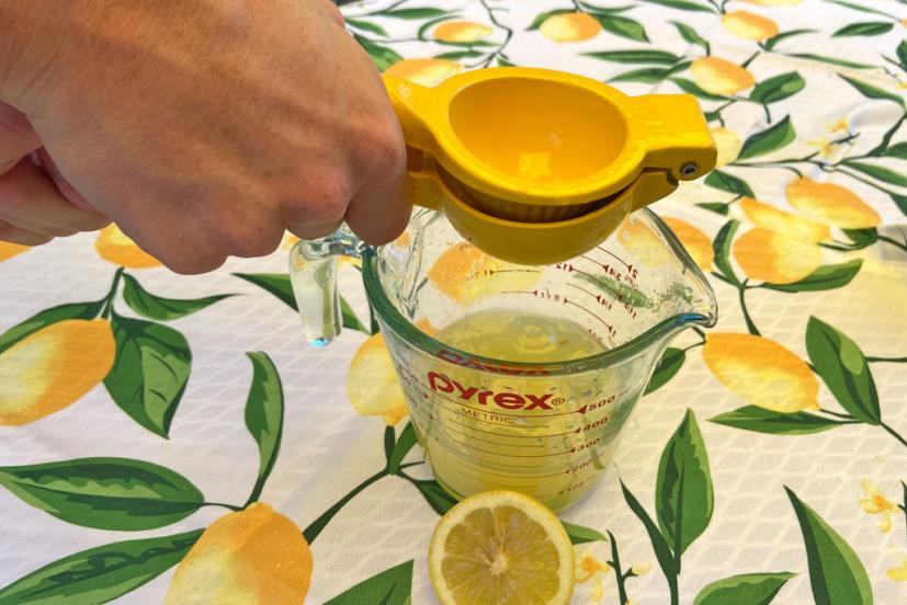 Squeezing lemons for lemonade