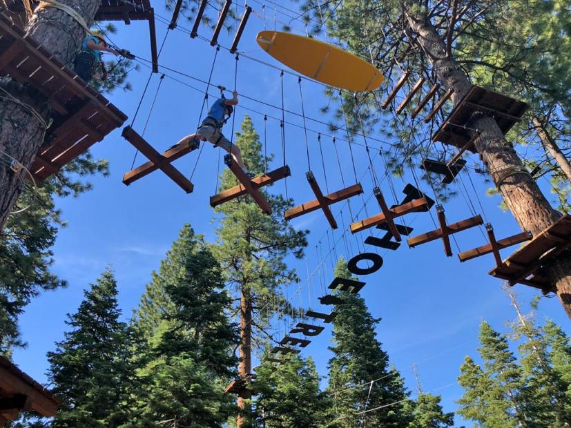 Treetop adventures ropes course Tahoe