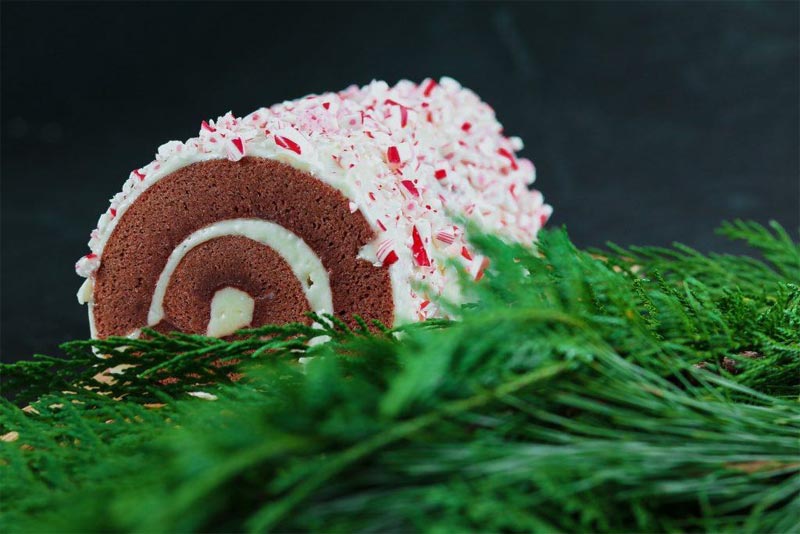 Candy Cane Red Velvet Roulade from Chef Ennis and Whole Foods