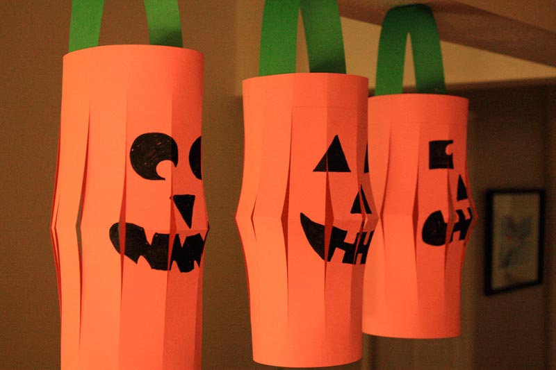 Halloween Craft Project Paper JackOLanterns Marin Mommies