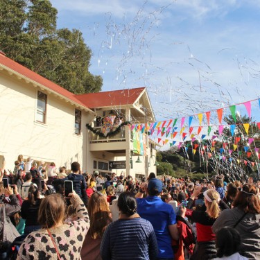 Noon Year's Eve revelers at Bay Area Discovery Museum Sausalito