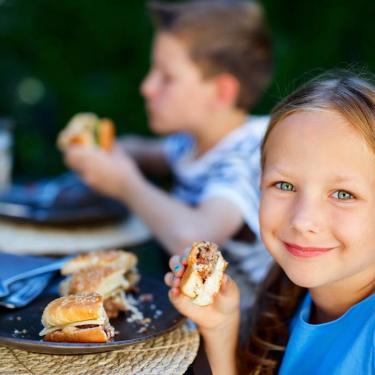 kids dining at a restaurant