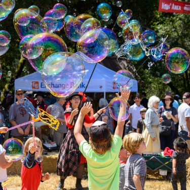 Gravenstein Apple Fair kids playing with bubbles