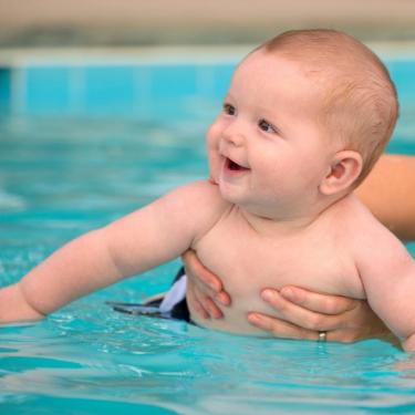 baby swimming