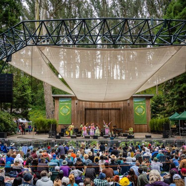 Stern Grove free concert stage with audience watching