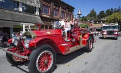 Antique fire truck in Mill Valley Memorial Day parade