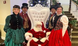 Carolers with Santa at Christmas high tea