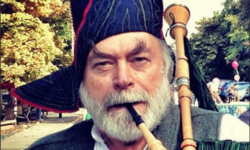 Kevin Carr playing bagpipes