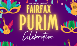 Fairfax Purim celebration flyer