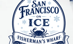 Outdoor holiday ice skating rink at Fisherman's Wharf near PIER 39 in San Francisco.