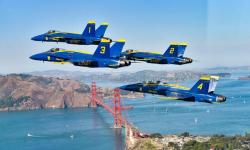 Blue Angels over Golden Gate Bridge