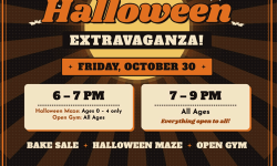 GymWorld Halloween Extravaganza in San Rafael featuring a Halloween maze, open gym, and family activities.