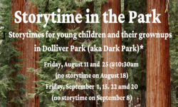 Storytime in Dolliver Park, Larkspur Library