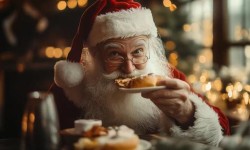 Santa eating food