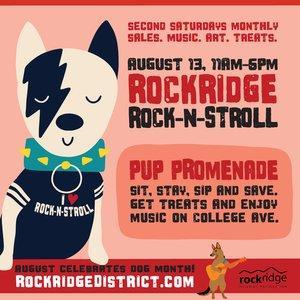Flyer: Rockridge Rock-N-Stroll, cartoon of dog