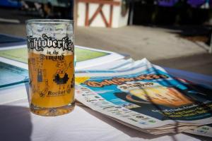 Mug of beer on table
