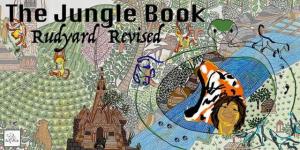 The Jungle Book, Rudyard Revised; images of tiger, boy, monkey, python, etc.