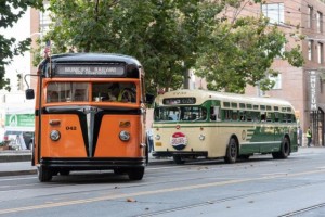 Muni Heritage Day buses in San Francisco