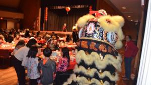 Chinese New Year celebration dinner and lion dancer San Rafael