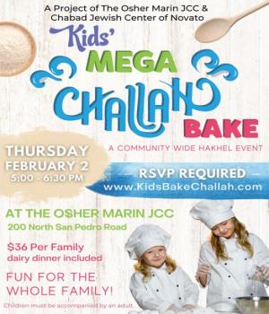 Kids Mega Challah Bake, Osher Marin JCC