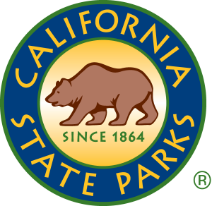 California State Parks logo.  Colored blue and gold.