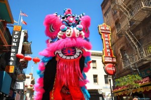 Chinatown Autumn Moon Festival lion dancer