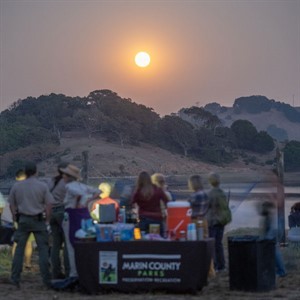 Full moon over open space preserve