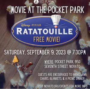 Movie at the Pocket Park: Ratatouille, Novato