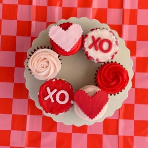 Valentine's Day decorated cupcakes