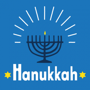 Hanukkah graphic with menorah