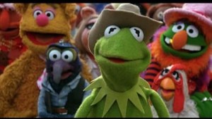 Still from the Muppet Movie 1979 Kermit the Frog, Gonzo, Fozzie Bear, Dr. Teeth