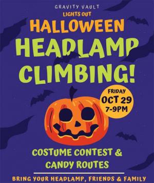 Gravity Vault Lights Out Halloween Headlamp Climbing!