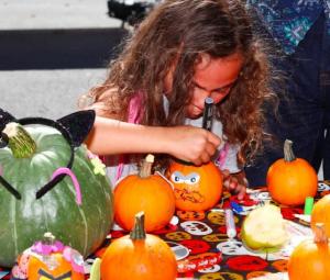 Pumpkin decorating at Civic Center