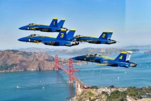 Blue Angels over Golden Gate Bridge