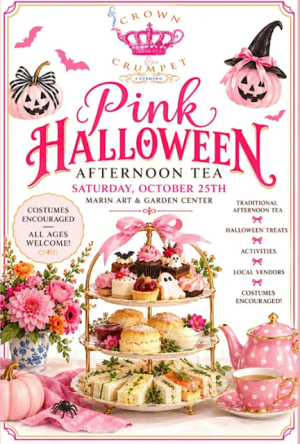 Crown & Crumpet Pink Halloween Tea, Marin Art & Garden Center, Ross