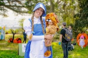 Randall Museum Family Halloween Day mom and baby in costume