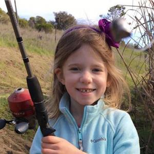 young girl fishing