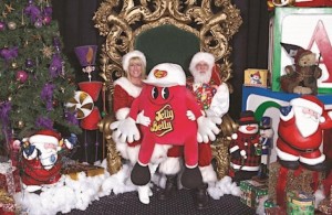 Santa Claus and Jelly Belly guy