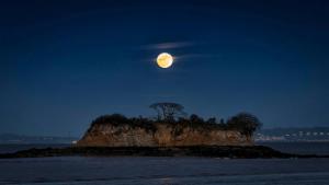 Full moon over China Camp San Rafael