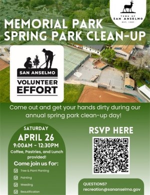 Memorial Park Spring Park Clean-Up, San Anselmo