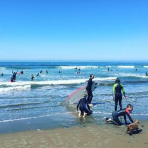 swimboarding at Upton beach