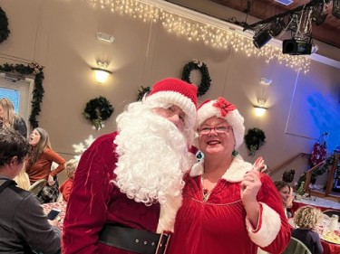 Santa and Mrs. Claus at breakfast