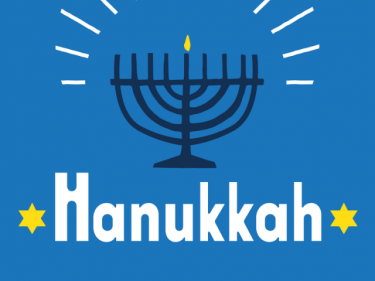 Hanukkah graphic with menorah
