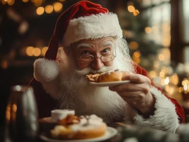 Santa eating food