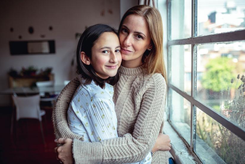 Mom and teen daughter