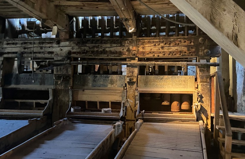 Bodie stamp mill stamping machinery interior
