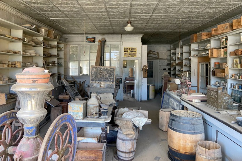 Interior view of general store at Bodie State Historic Park