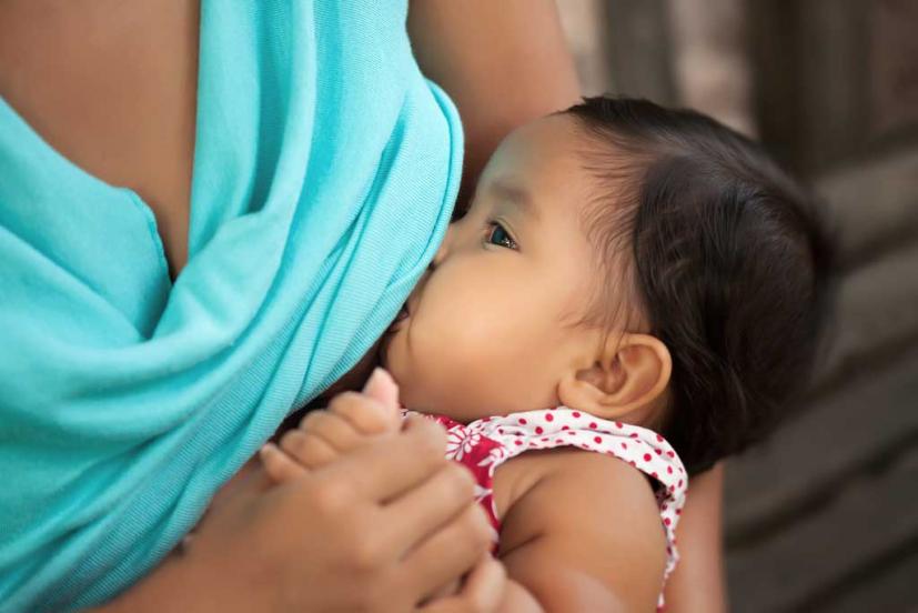 Breast feeding mom and baby