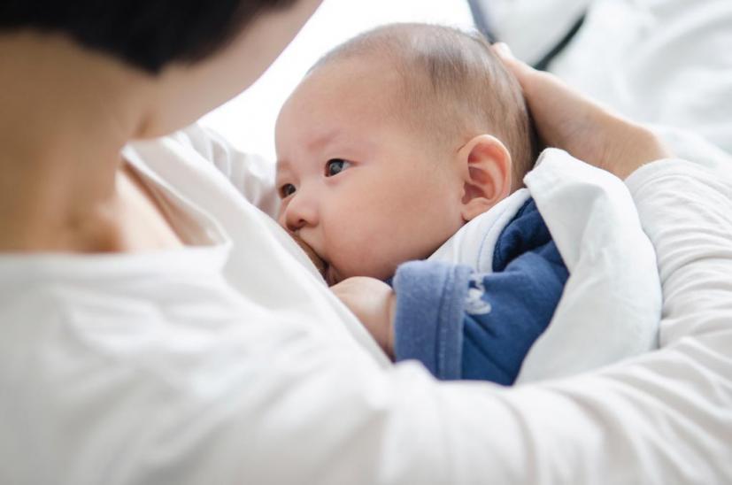 Breast feeding mom and baby